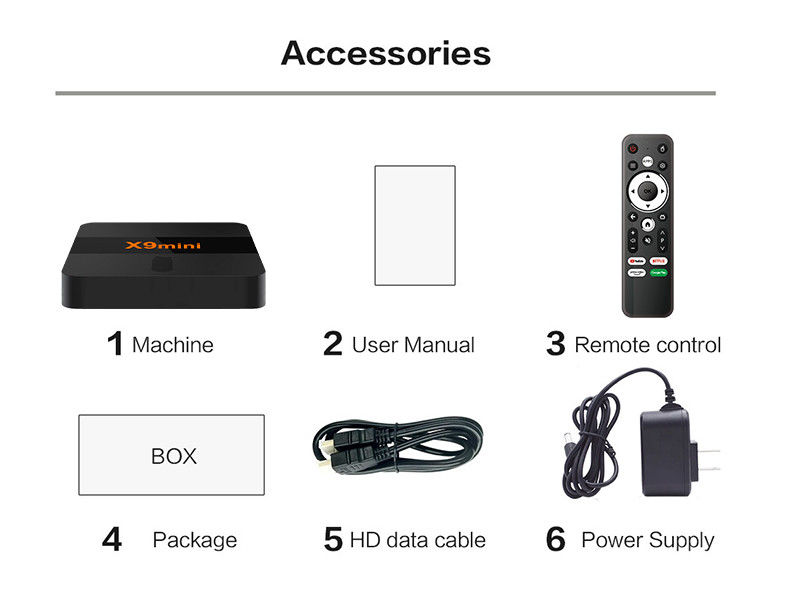 Το 2024 το φθηνότερο τηλεοπτικό κουτί Android 9 ATV με BT Voice Remote 1G 8G X9mini