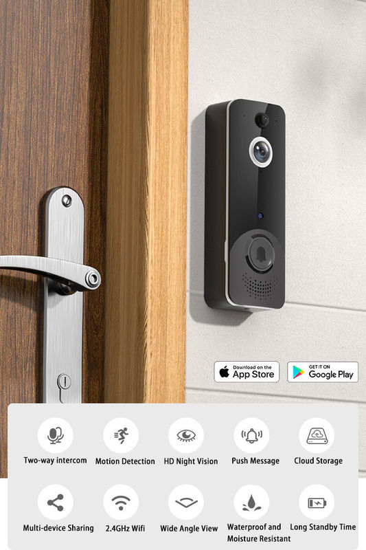 Η εφαρμογή Smart Wireless Ring Doorbell με χτύπημα 140 μοίρες Wide Angle Low Power Video Door Bell
