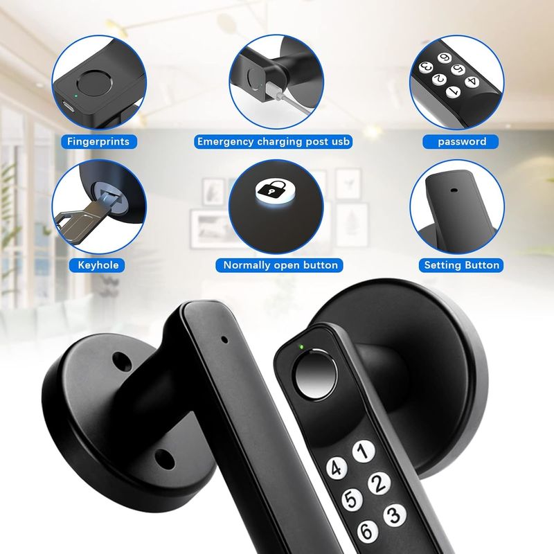 Foxgard T01 έξυπνη κλειδαριά πόρτας ️ keyless entry, κράμα ψευδαργύρου, δακτυλικά αποτυπώματα & app control, για την ασφάλεια στο σπίτι και το γραφείο