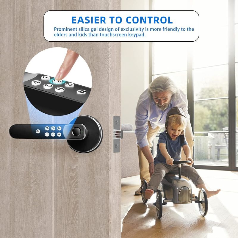 Foxgard T01 έξυπνη κλειδαριά πόρτας ️ keyless entry, κράμα ψευδαργύρου, δακτυλικά αποτυπώματα & app control, για την ασφάλεια στο σπίτι και το γραφείο